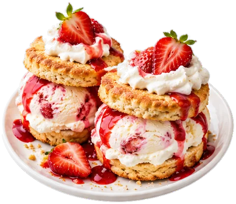 Frozen Strawberry Shortcake Sandwiches with its ingredients