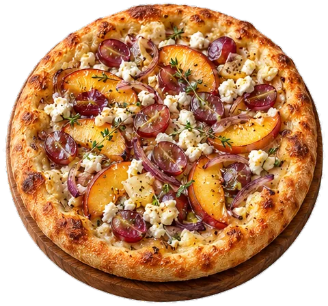 Fruit Feta Pizza with its ingredients