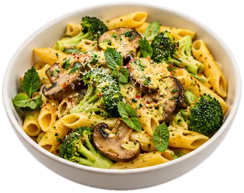 Garlic Butter Vegetable Pasta with its ingredients