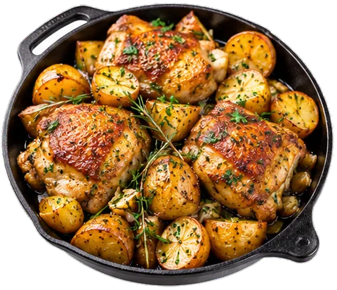 Garlic Herb Chicken and Potatoes with its ingredients