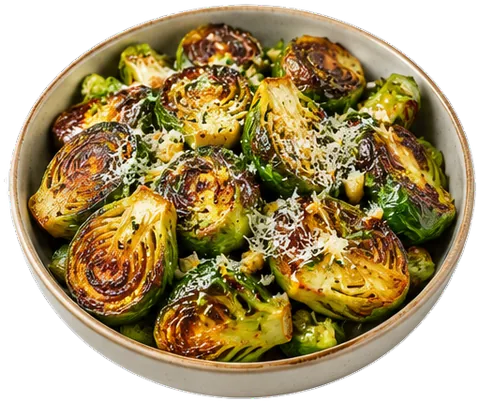 Garlic Lemon Parmesan Brussels Sprouts with its ingredients