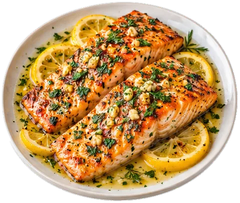 Garlic Lemon Salmon with its ingredients