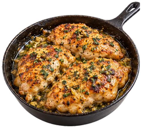 Garlic Oregano Stove Top Chicken with its ingredients