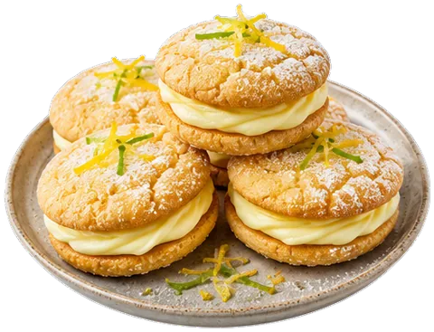 Ginger Lemon Sandwich Cookies with its ingredients