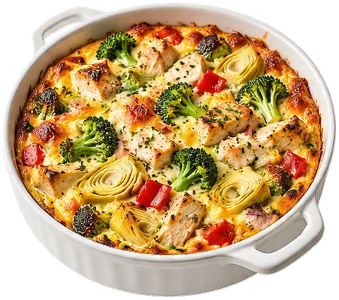 Greek Breakfast Casserole with its ingredients
