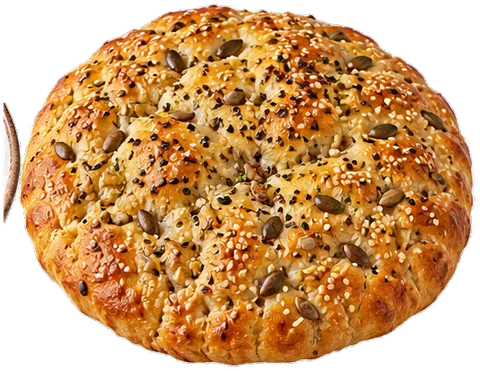 Greek Lagana Bread with its ingredients