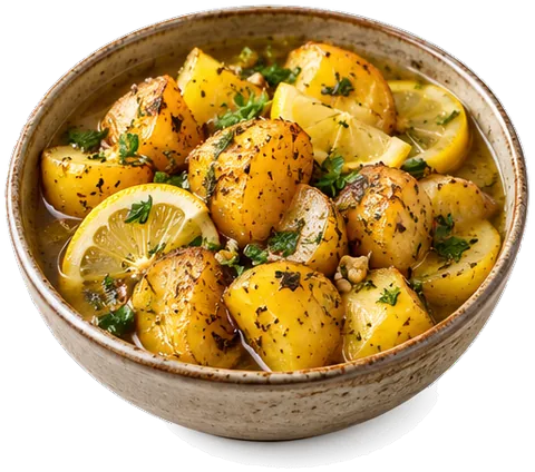 Greek Lemon Potatoes with its ingredients