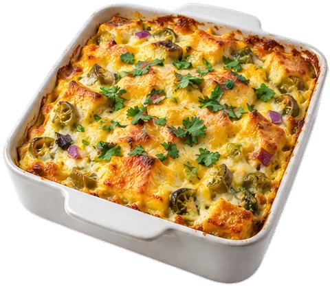 Green Chile Breakfast Casserole with its ingredients