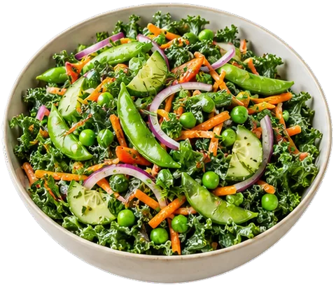 Green Goddess Kale Salad with its ingredients