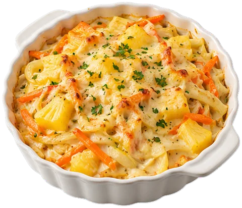Green Papaya Casserole with its ingredients