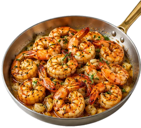 Grilled Barbecue Shrimp with its ingredients
