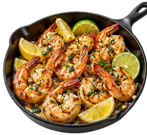 Grilled Garlic Shrimp with its ingredients