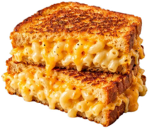 Grilled Mac and Cheese Sandwich with its ingredients