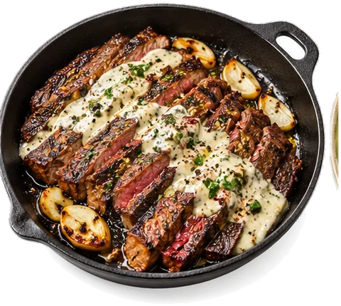 Grilled Skirt Steak with its ingredients