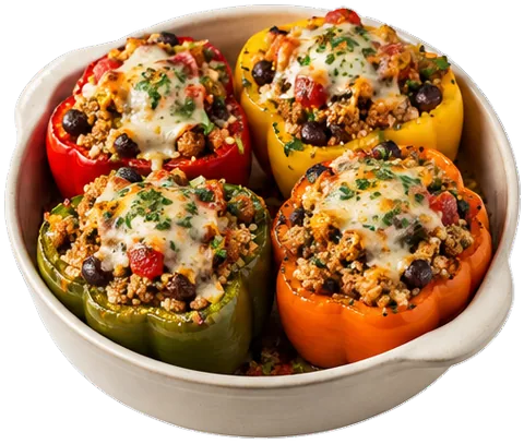 Ground Turkey Stuffed Peppers with its ingredients