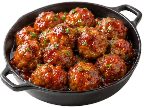 Ham Meatballs with its ingredients