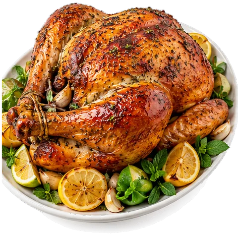Herb Butter Roast Turkey with its ingredients