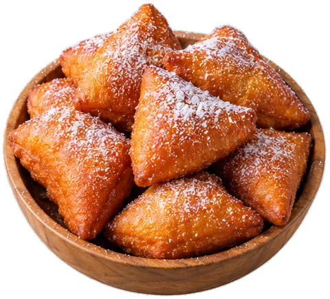 Homemade Mandazi with its ingredients