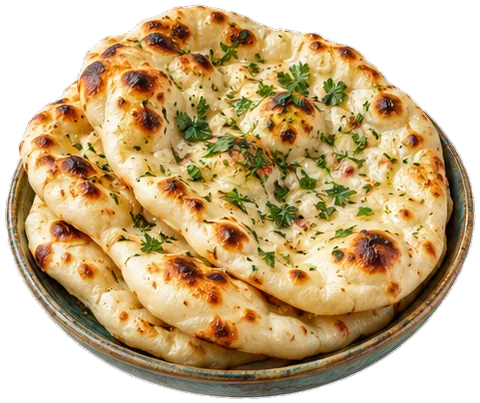 Homemade Naan with its ingredients