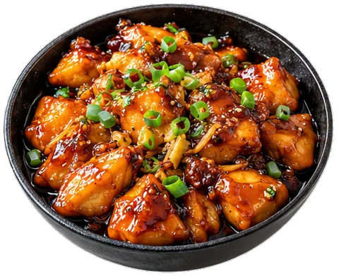 Honey Bourbon Chicken with its ingredients