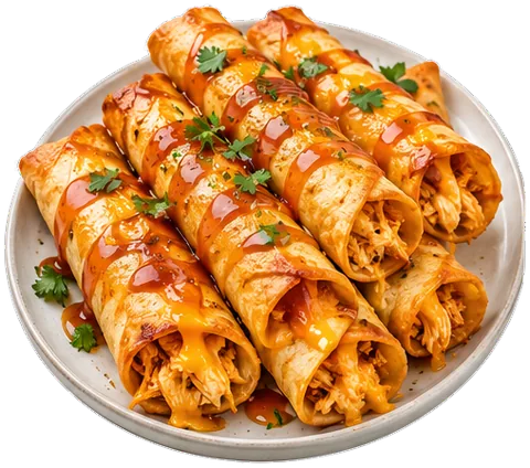 Honey Buffalo Chicken Taquitos with its ingredients