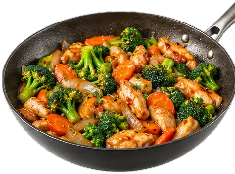 Honey Garlic Chicken Stir Fry with its ingredients