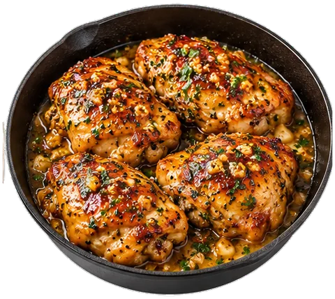 Honey Garlic Chicken with butter with its ingredients