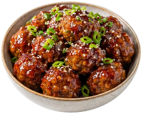 Honey Garlic Meatballs with its ingredients