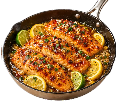 Honey Garlic Salmon with its ingredients