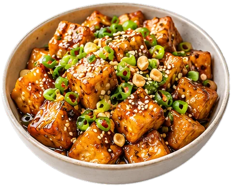 Honey Garlic Tofu with its ingredients