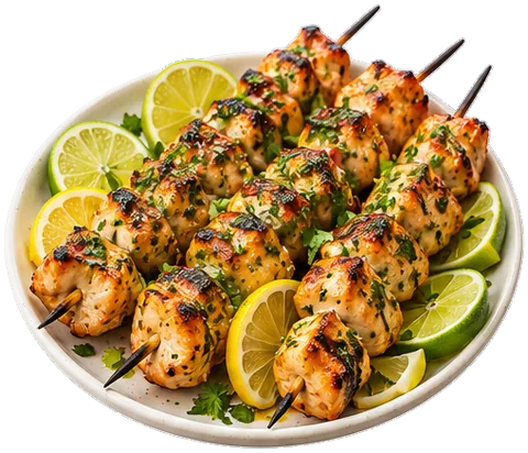 Honey Lime Chicken Skewers with fresh ginger with its ingredients
