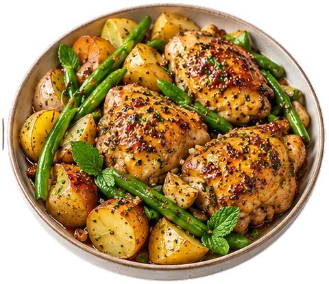 Honey Mustard Chicken and Potatoes with its ingredients