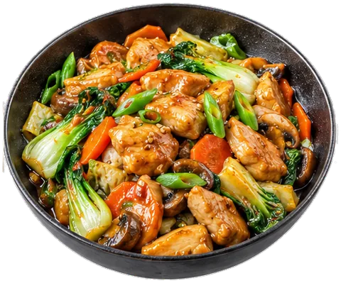 Honey Mustard Chicken Stir-Fry with its ingredients