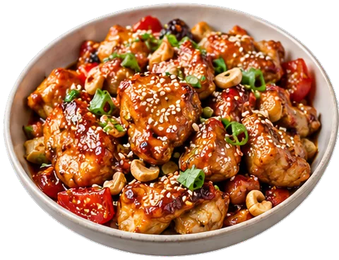 Honey Sesame Chicken with its ingredients