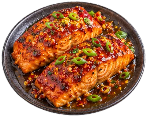 Honey Sriracha Salmon with its ingredients