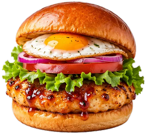 Hot Honey Chicken Burgers with its ingredients