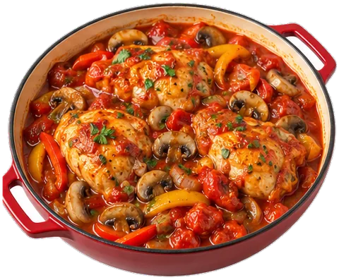 Instant Pot Chicken Cacciatore with its ingredients