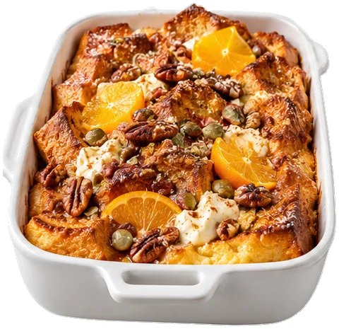 Instant Pot French Toast Casserole with its ingredients