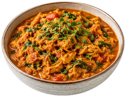 Instant Pot Methi Soy Curl Curry with its ingredients
