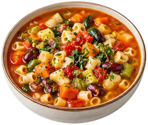 Instant Pot Minestrone Soup with its ingredients