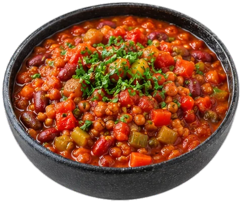 Instant Pot Red Lentil Chili with its ingredients