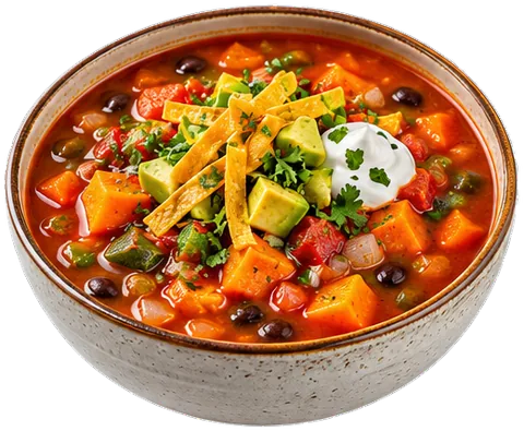 Instant Pot Sweet Potato Tortilla Soup with its ingredients
