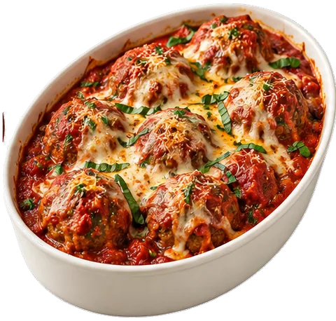 Italian Baked Meatballs with its ingredients