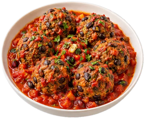 Italian Black Bean Meatballs with its ingredients