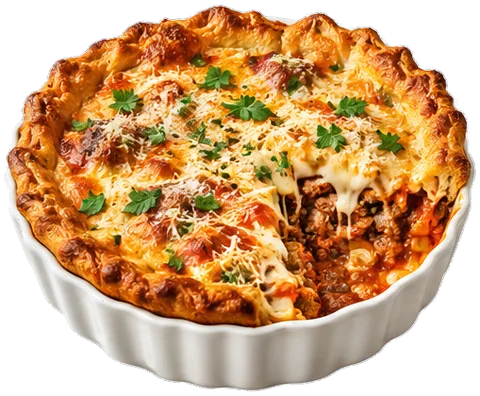 Italian Crescent Casserole with its ingredients