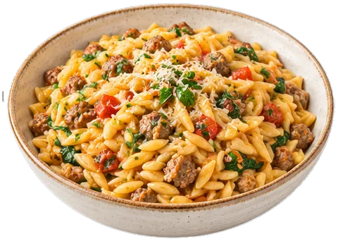Italian Sausage Orzo with its ingredients