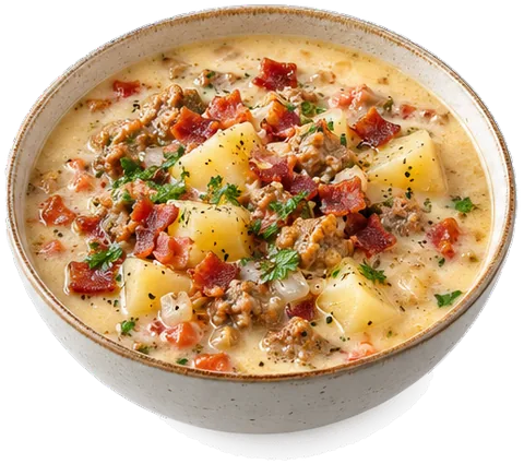 Italian Sausage Potato Soup with its ingredients