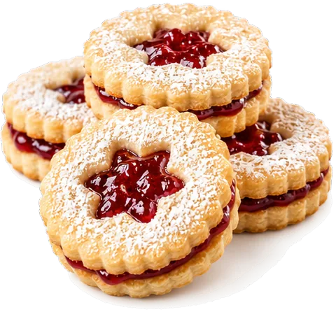 Jam Sandwich Cookies with its ingredients