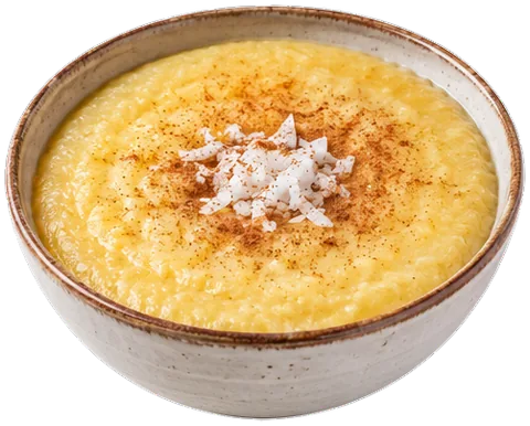 Jamaican Cornmeal Porridge with its ingredients