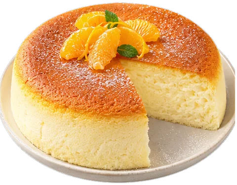 Japanese Cheesecake with its ingredients